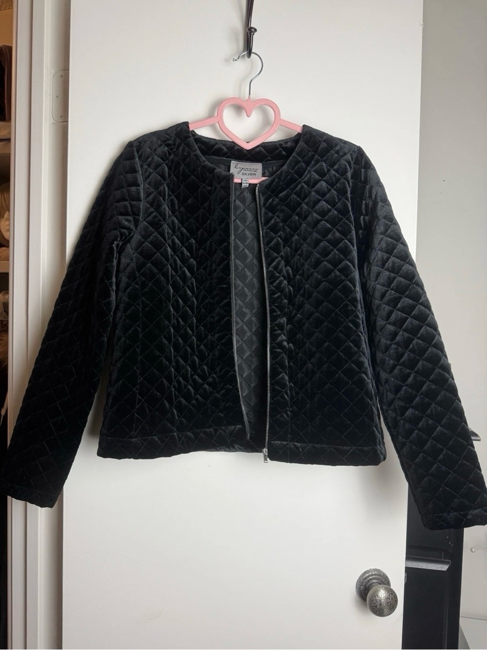 Lynn Ritchie Black Quilted Velvet Puffer Jacket